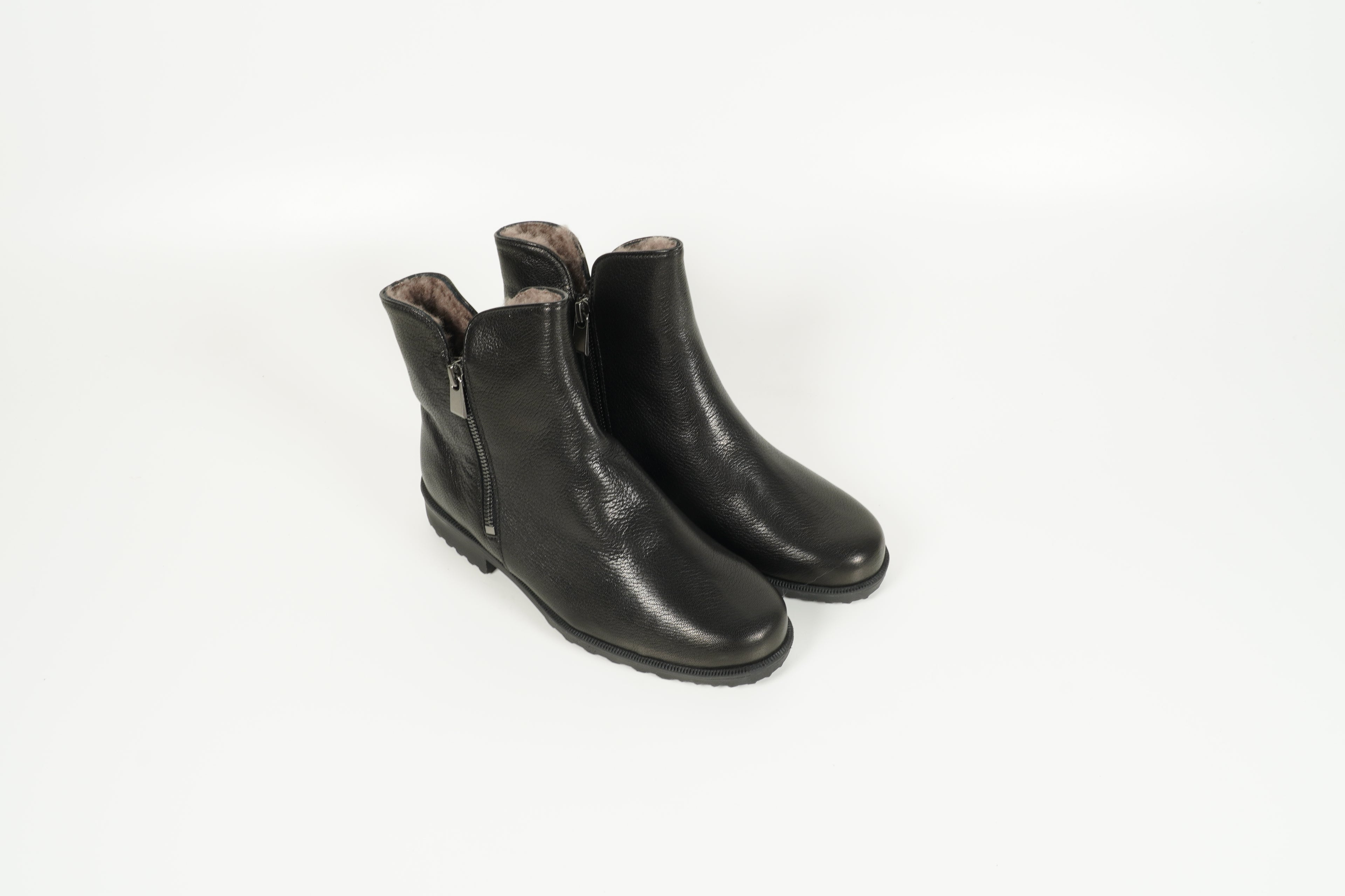 Stiefelette gefüttert Schwarz