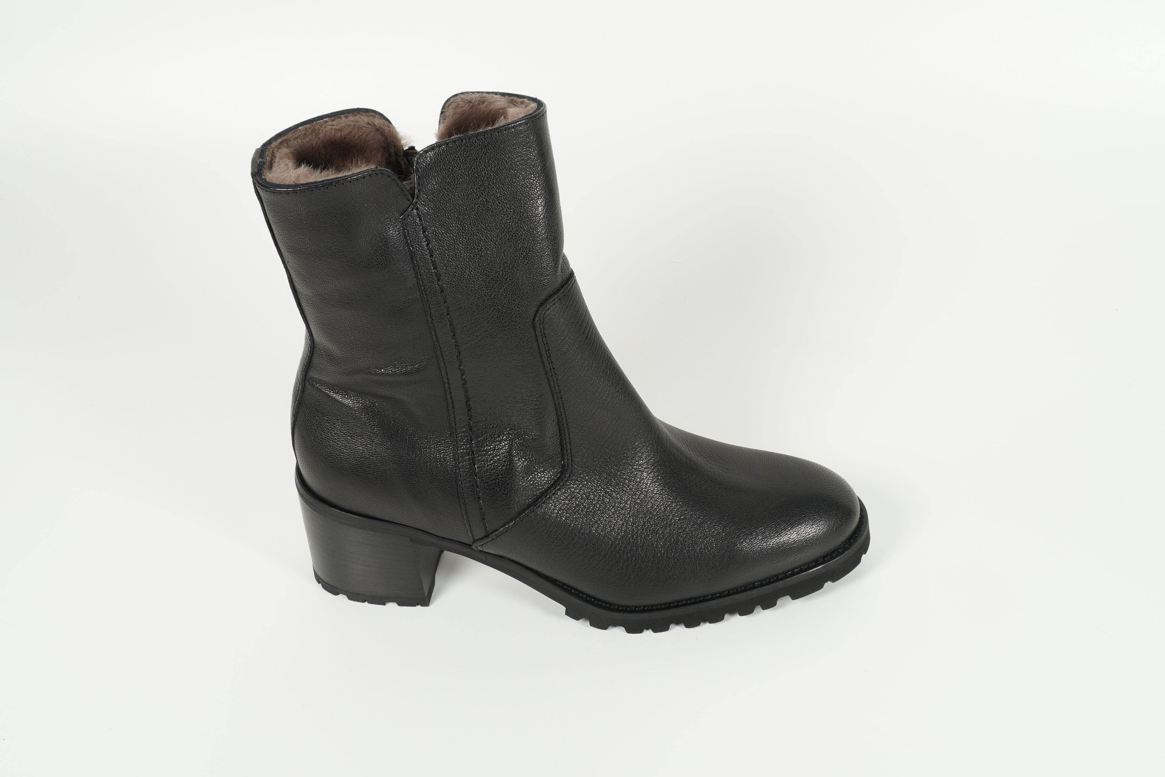 Stiefelette gefüttert Schwarz