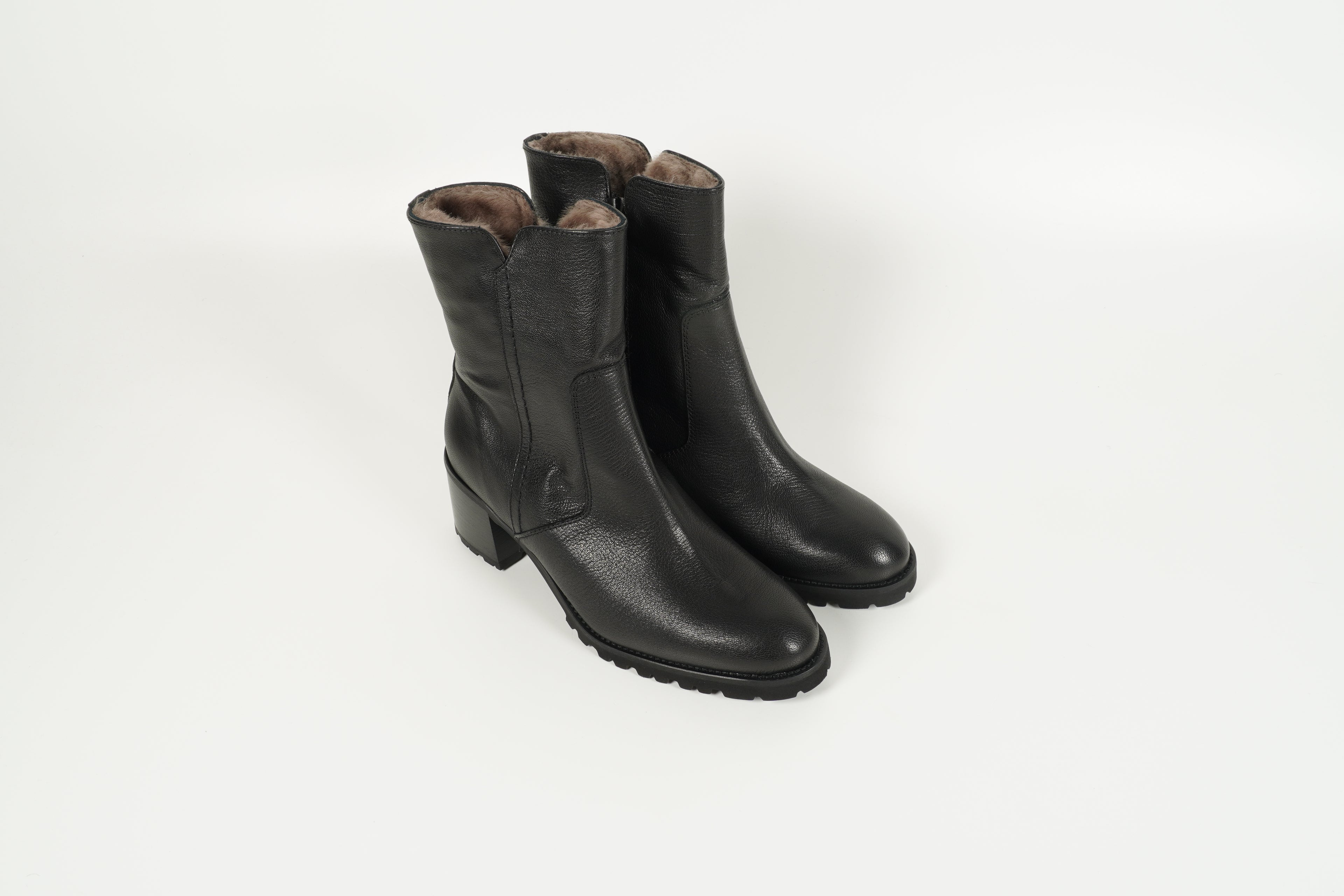 Stiefelette gefüttert Schwarz