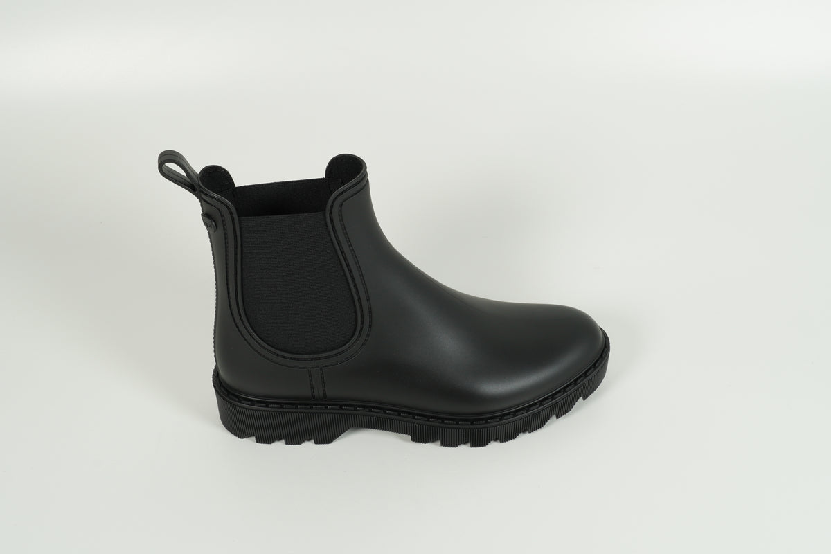 Black rubber boots
