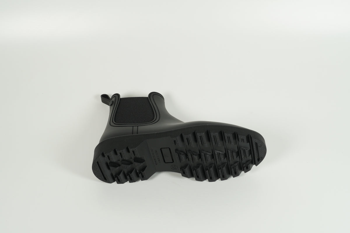 Black rubber boots
