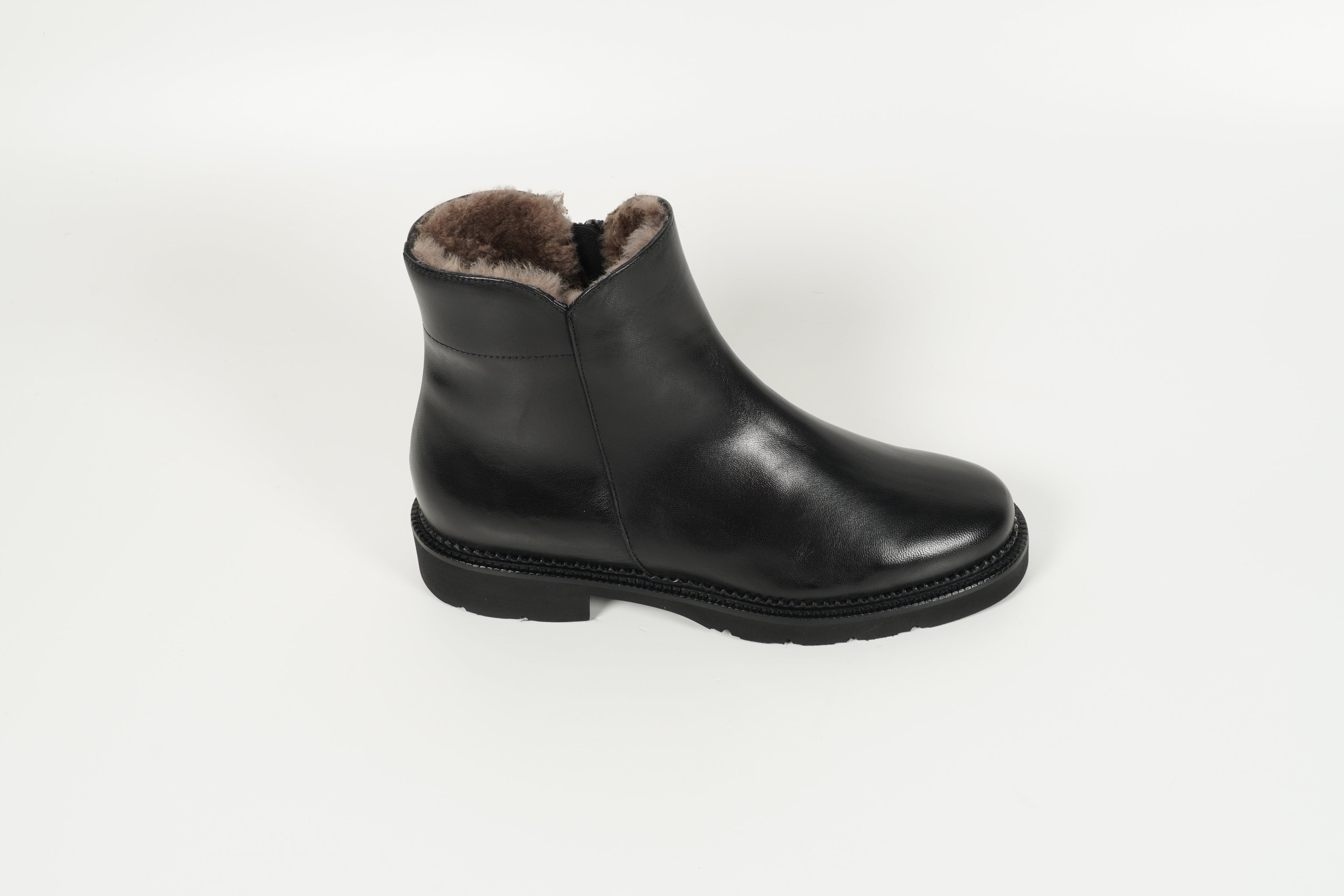 Stiefelette gefüttert Schwarz