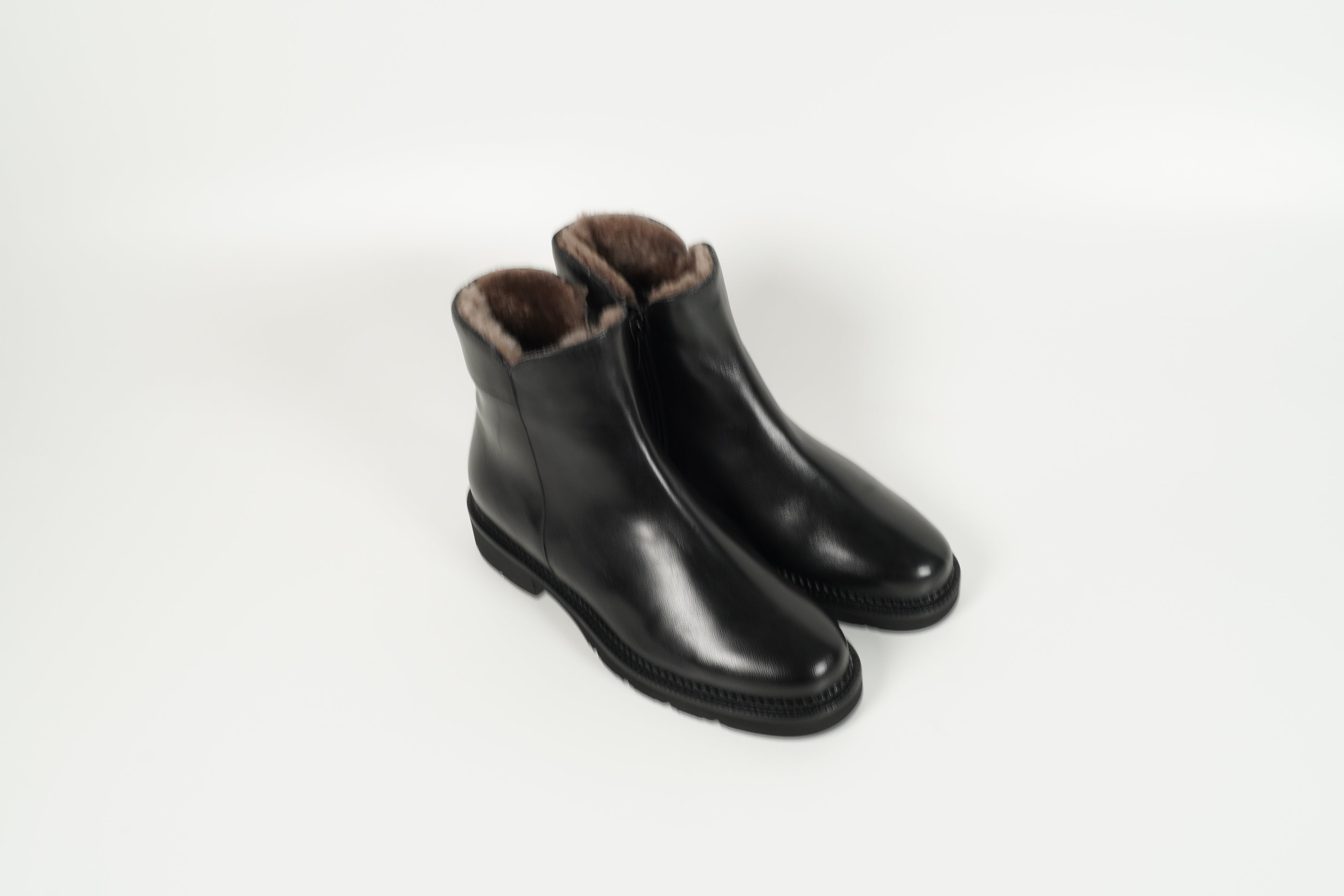 Stiefelette gefüttert Schwarz
