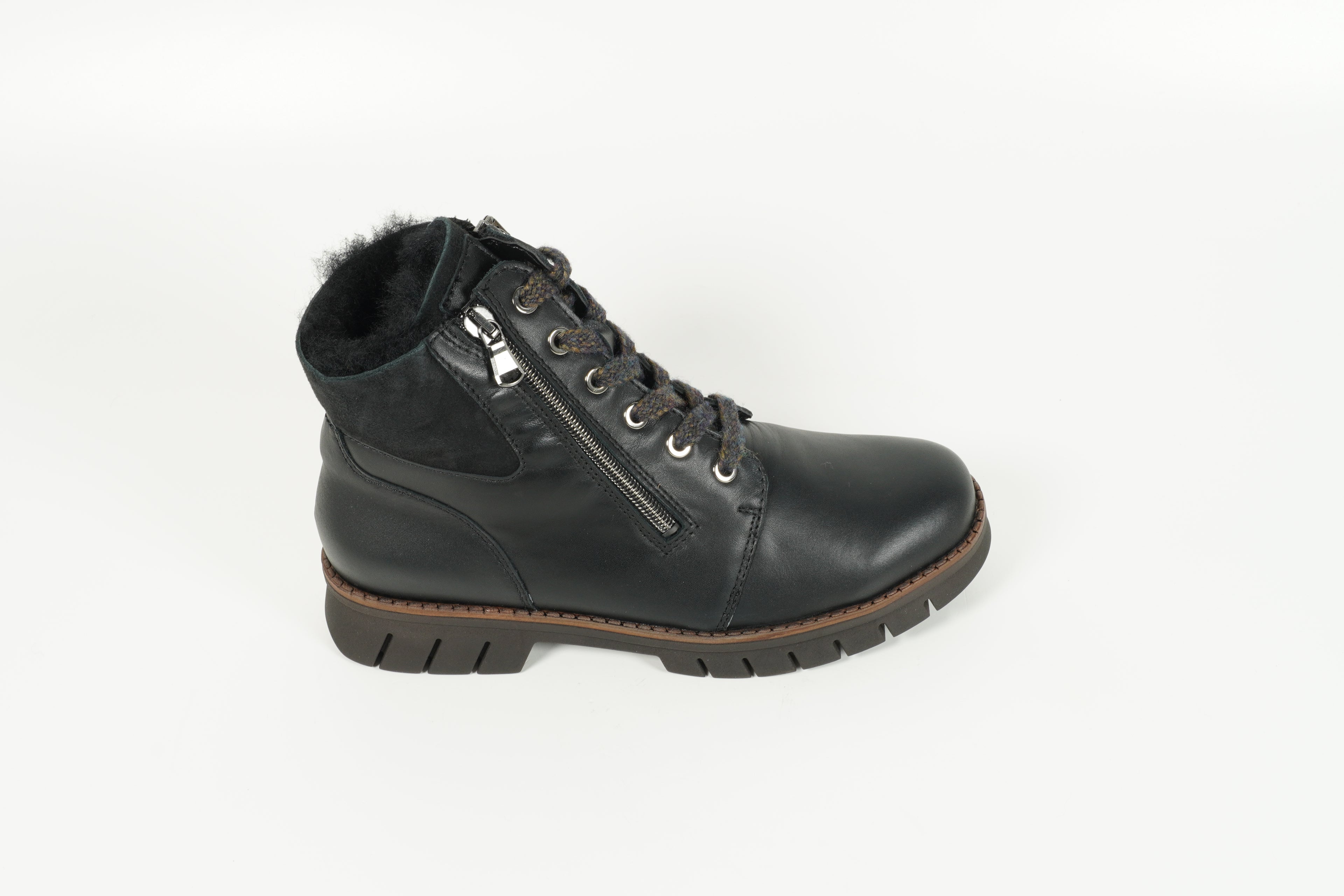 Stiefelette gefüttert Schwarz