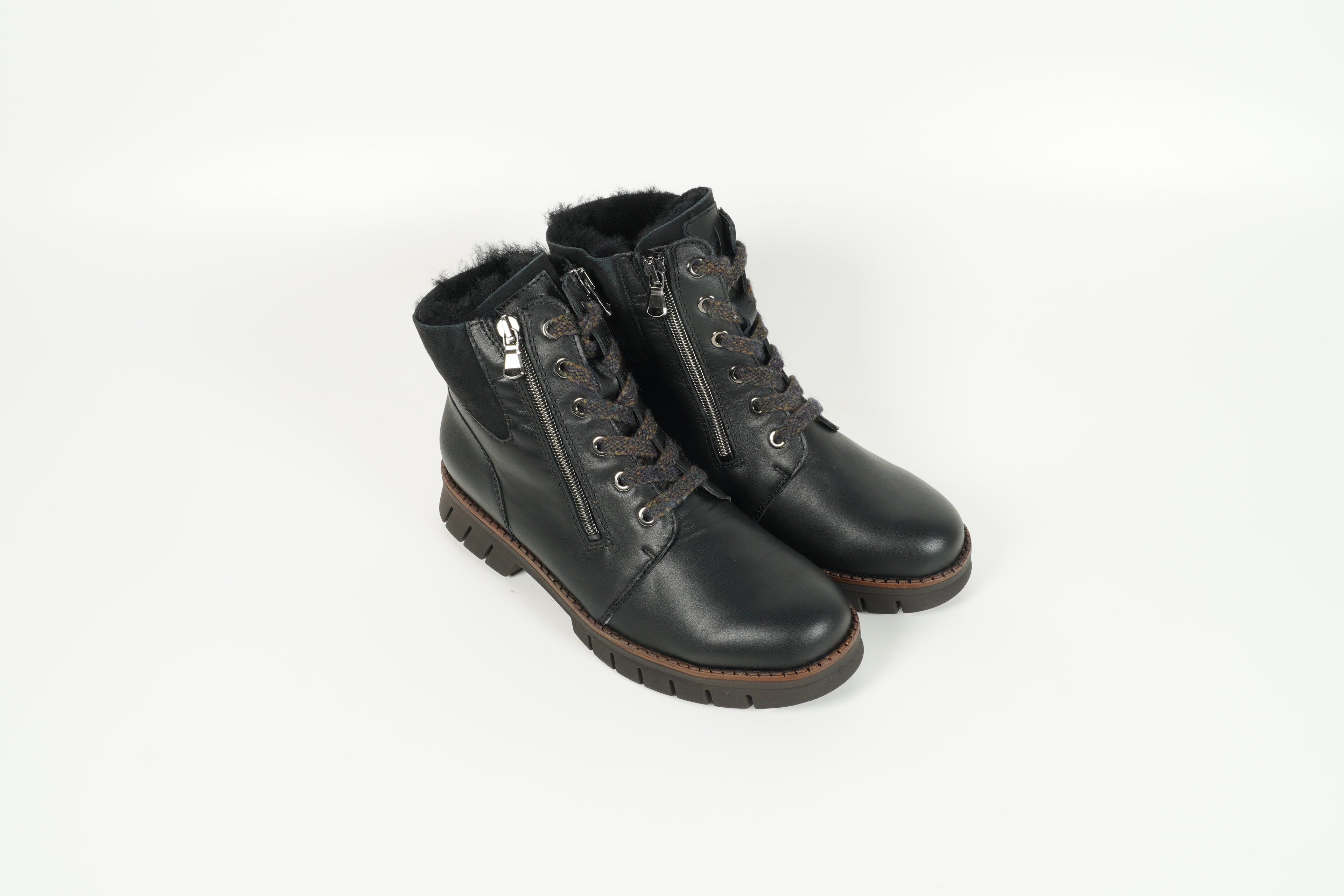 Stiefelette gefüttert Schwarz