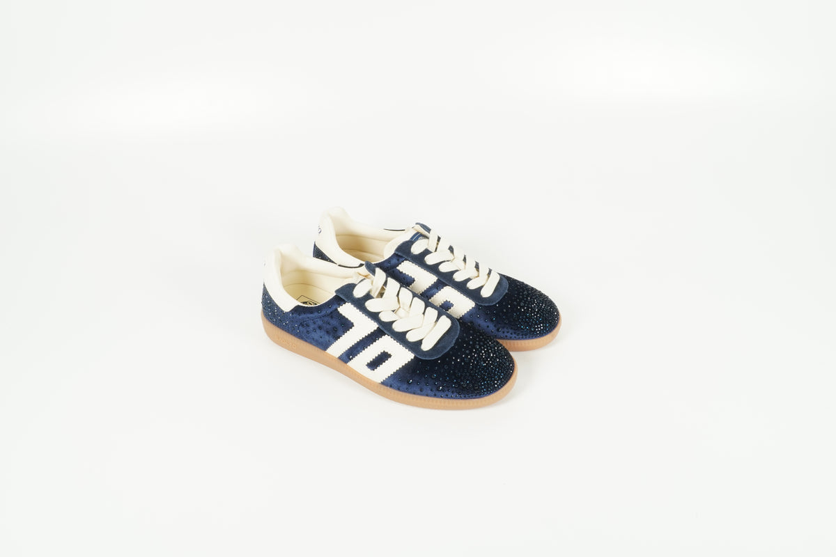 Sneaker Blau Strass