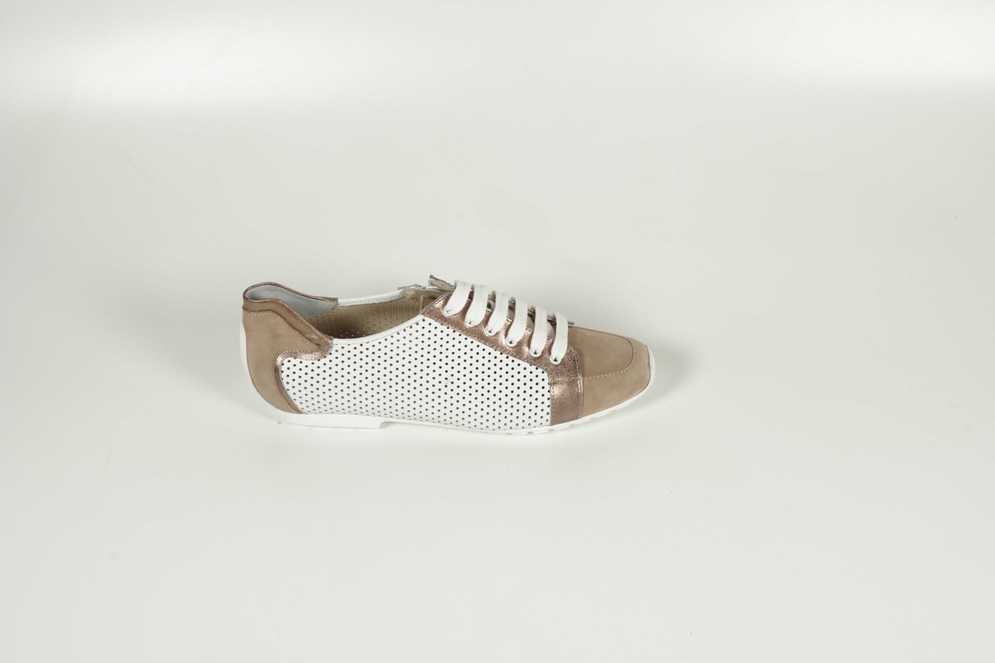 White lace-up shoe
