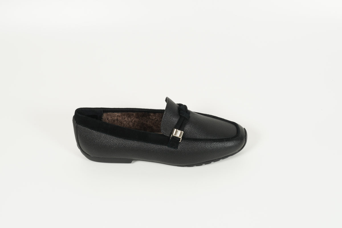 Moccasin gefüttert Schwarz