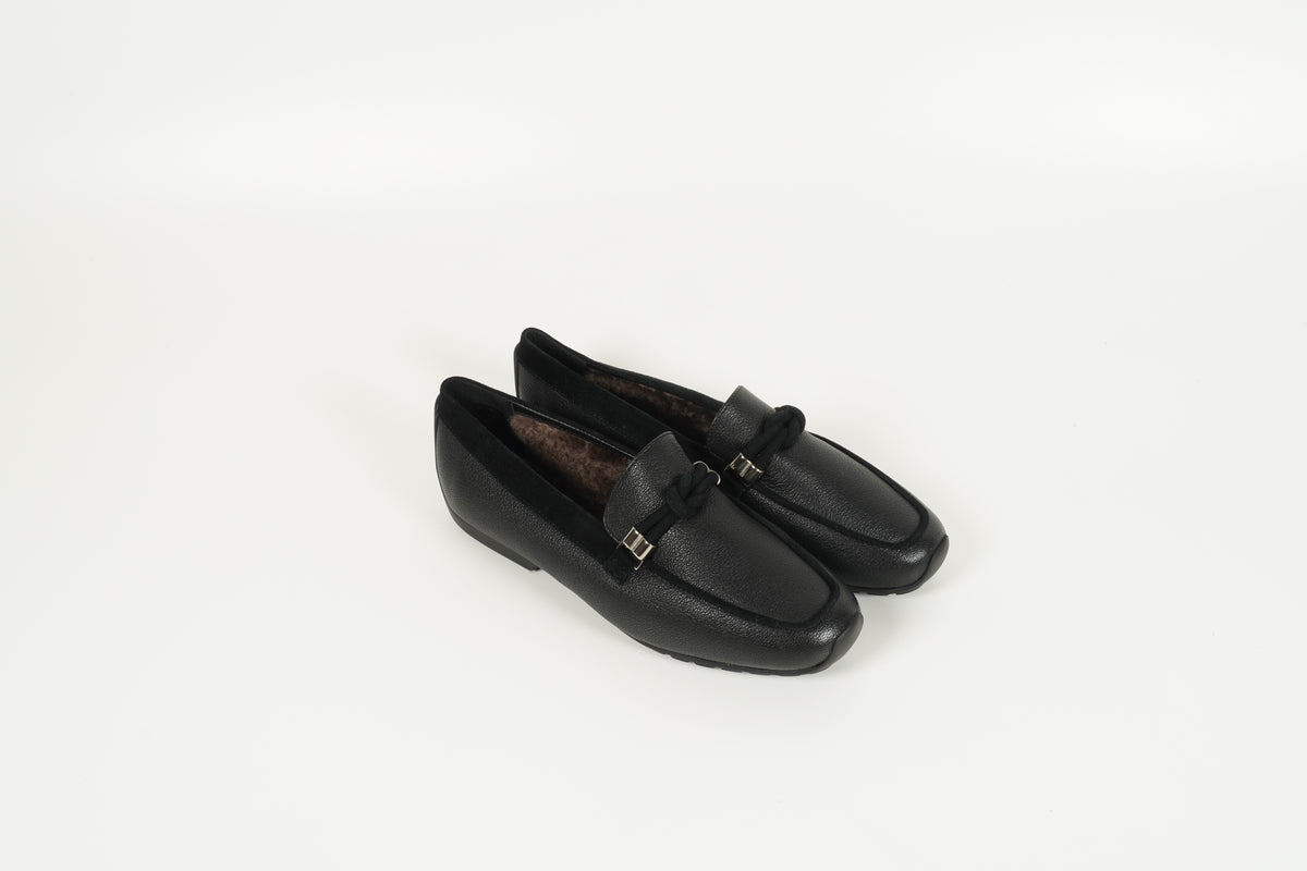 Moccasin gefüttert Schwarz