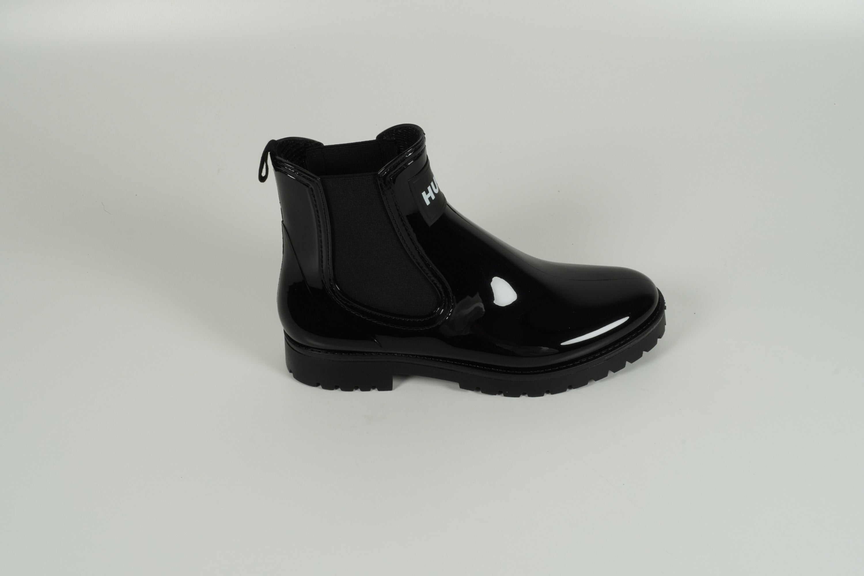 Black rubber boots