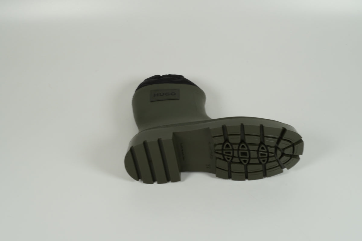 Green rubber boots