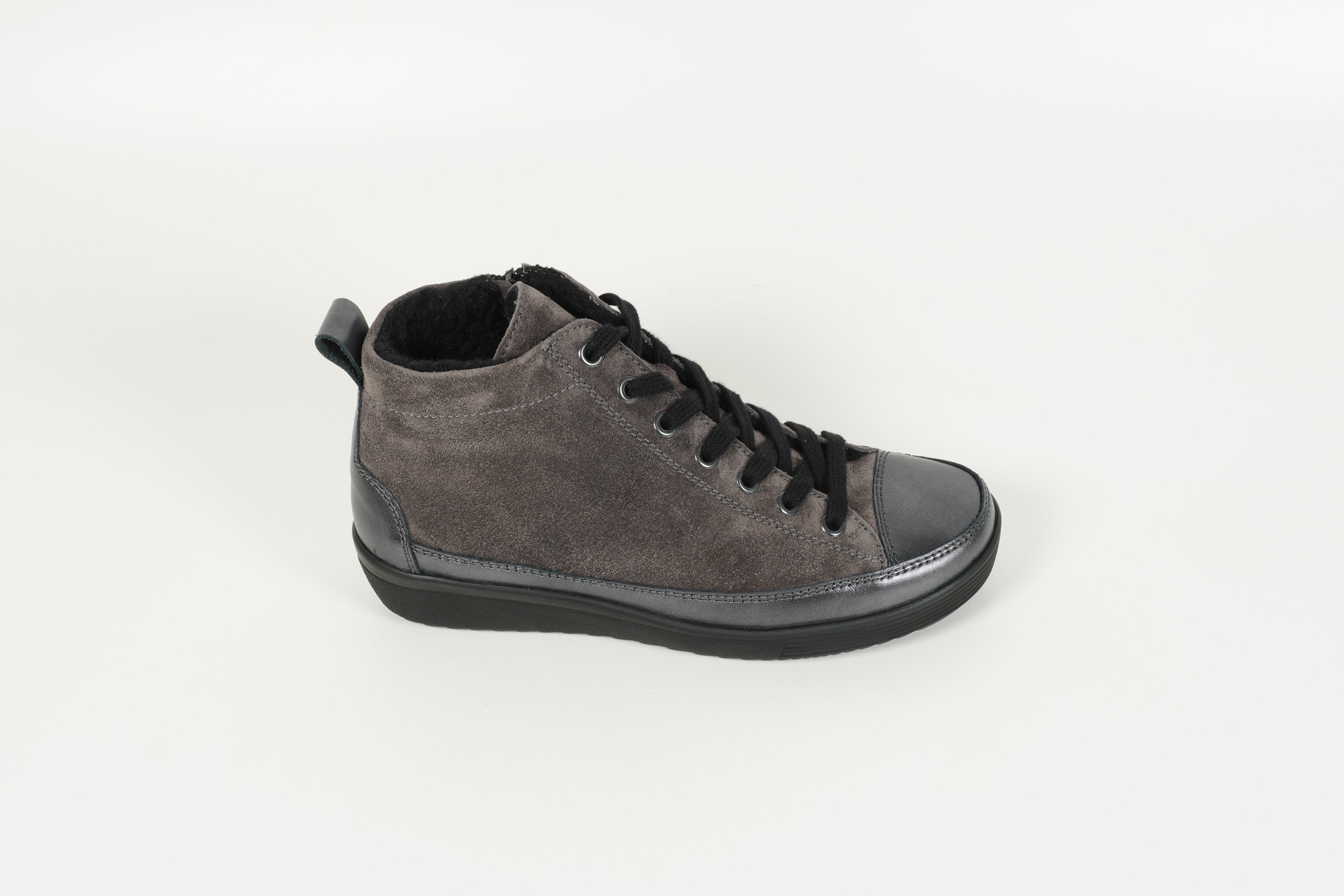 Stiefelette gefüttert Grau