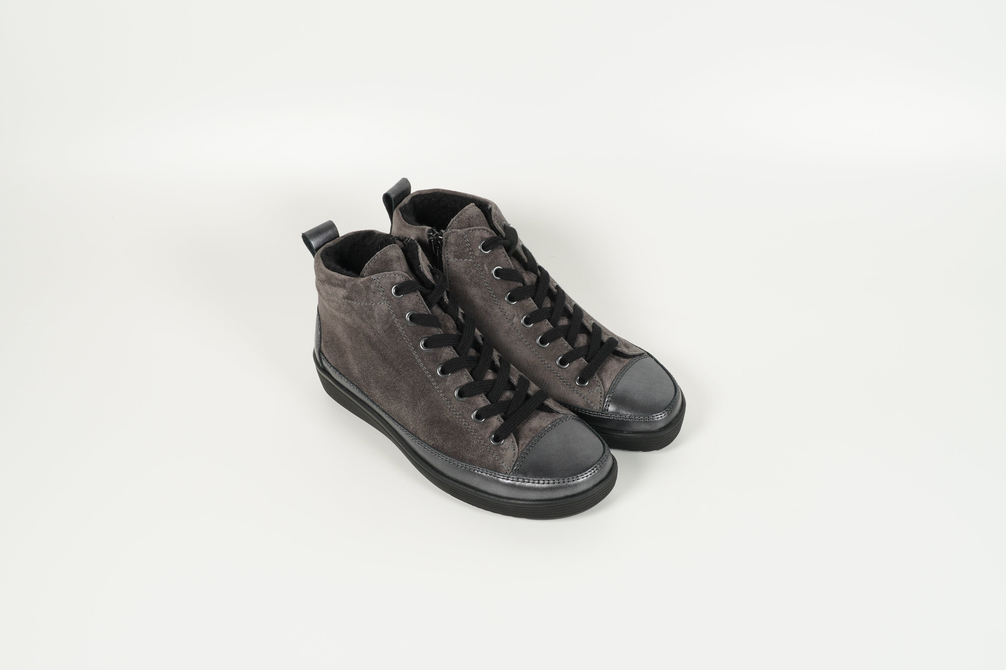 Stiefelette gefüttert Grau