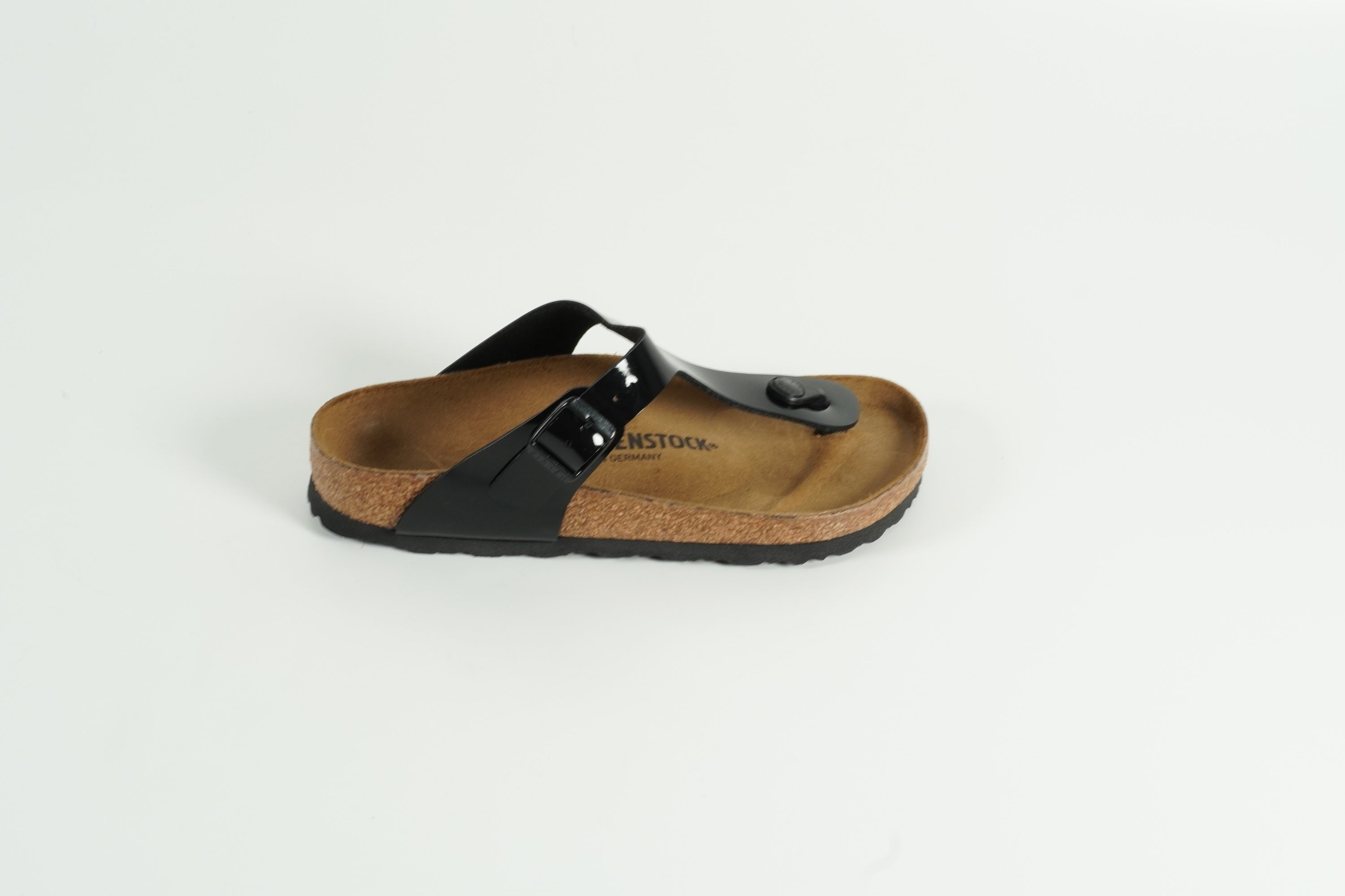 Sandale Gizeh Schwarz Lack