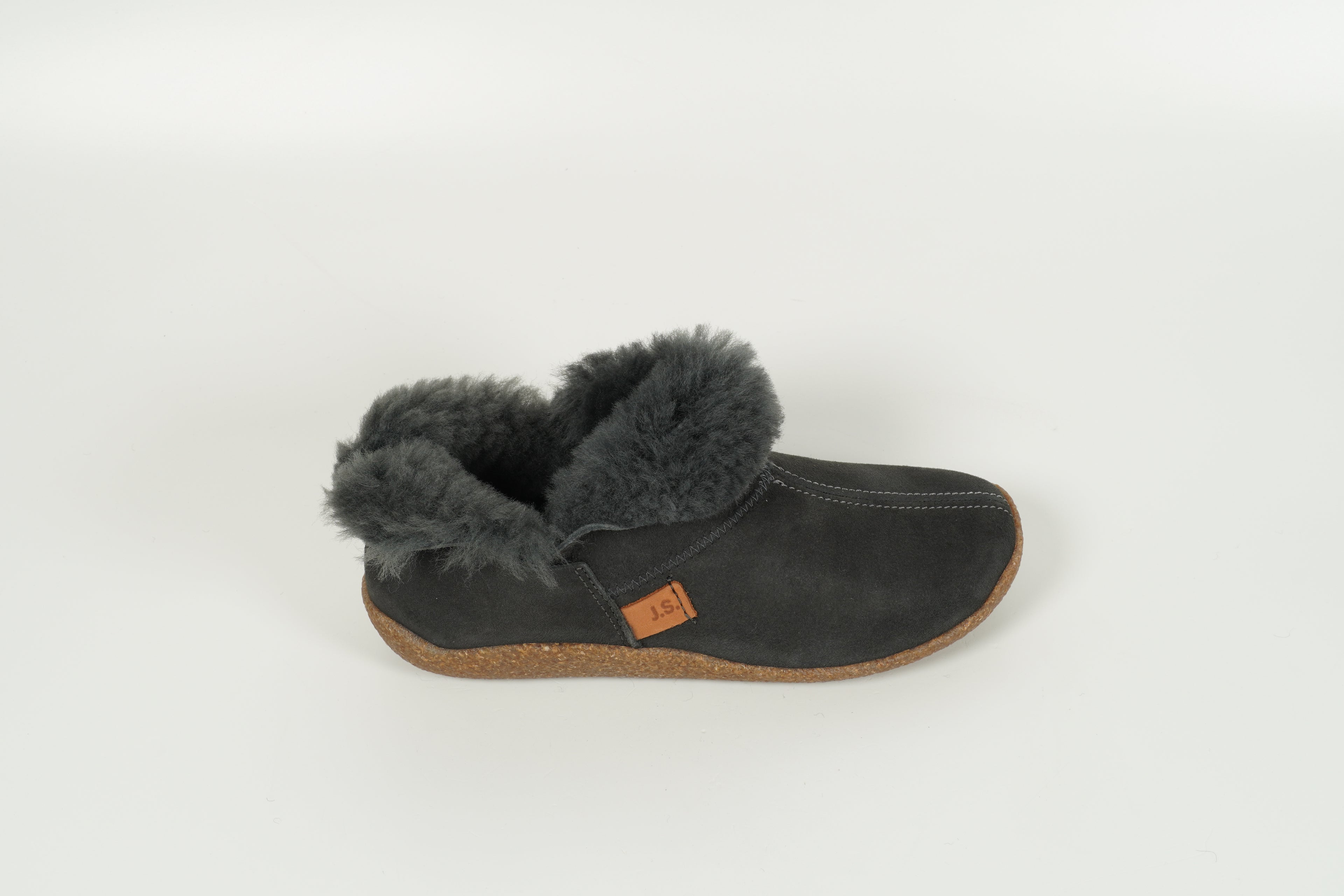 Hausschuhe gefüttert Grau