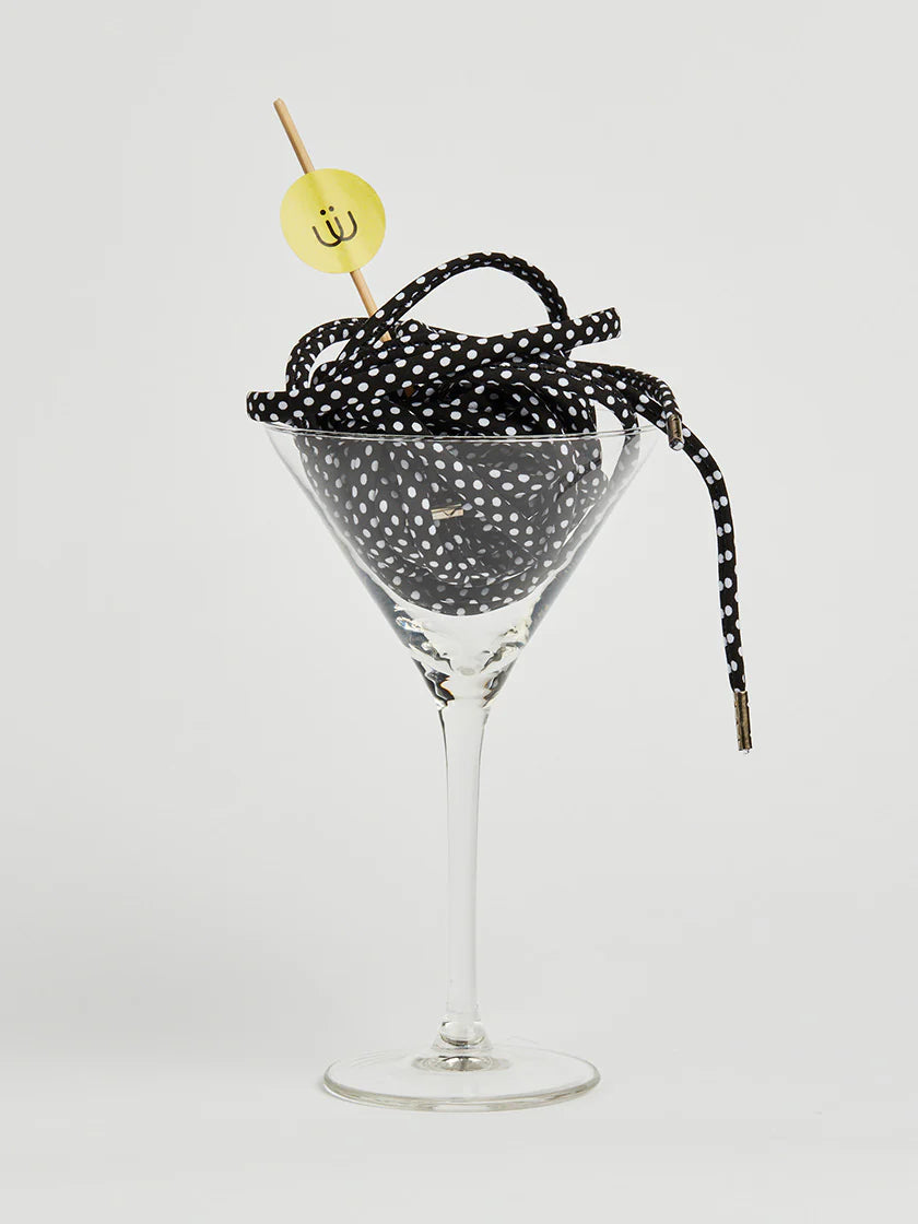 Schnürsenkel Schwarz mit weissen Punkten