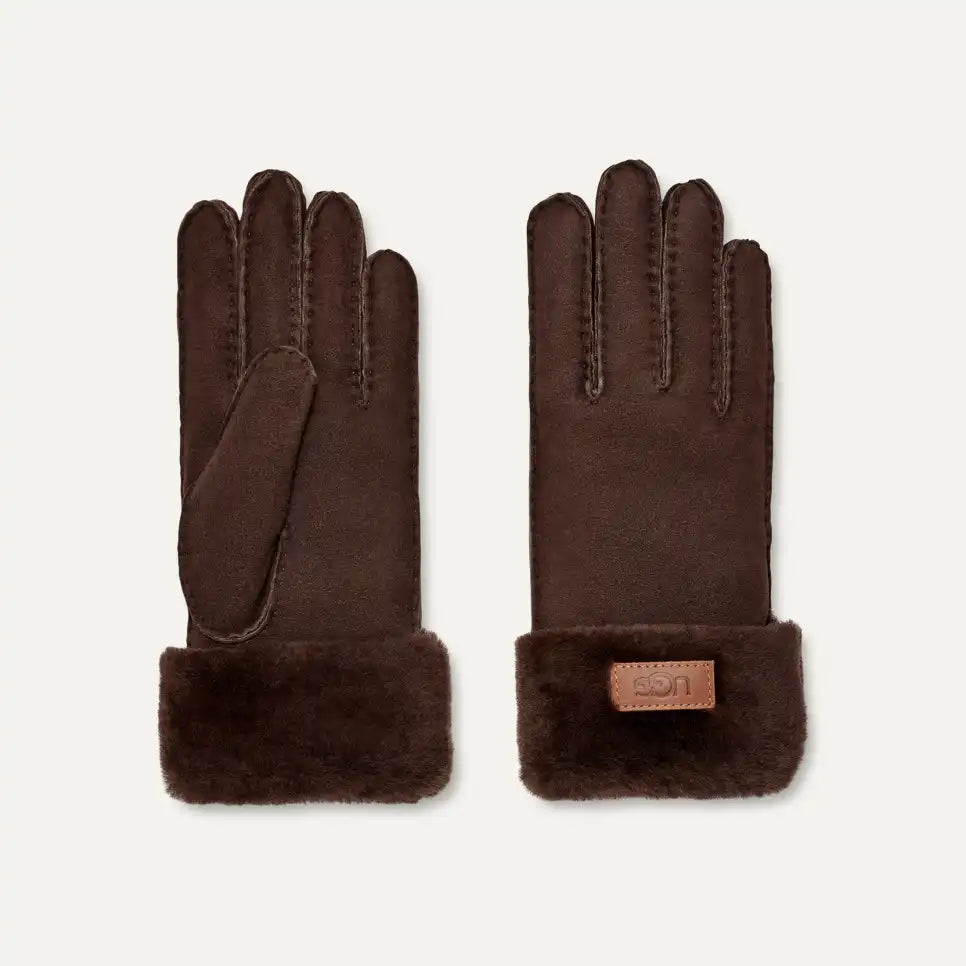 Handschuh mit Umschlagbündchen Braun