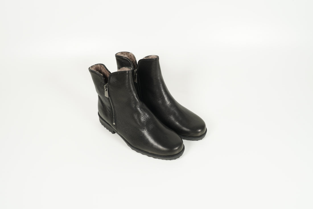 Stiefelette gefüttert Schwarz