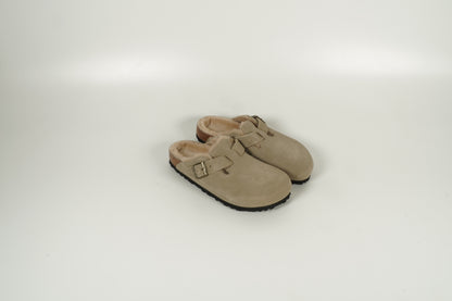 Hausschuh Boston gefüttert Beige