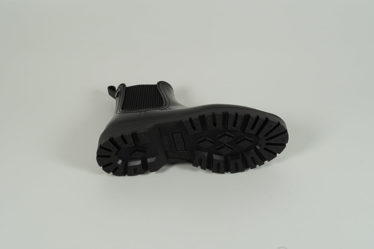 Black rubber boots
