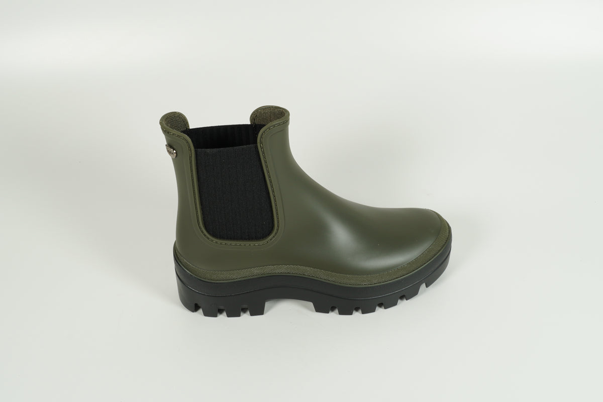 Green rubber boots