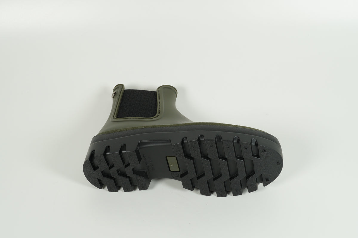 Green rubber boots