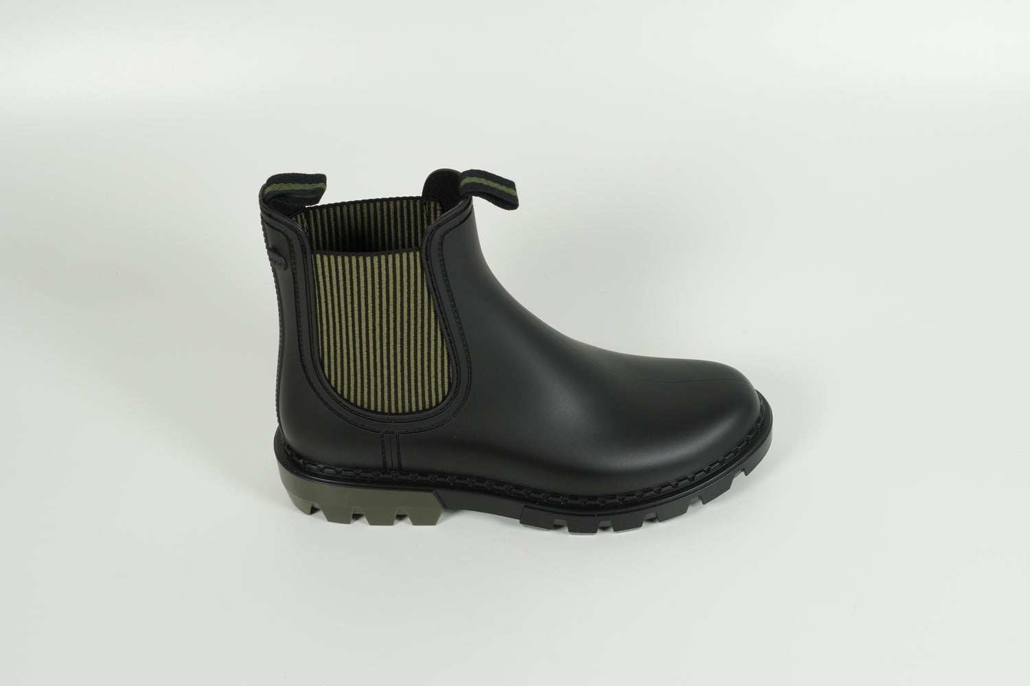 Black rubber boots