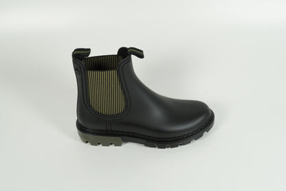 Black rubber boots