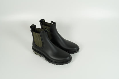 Black rubber boots