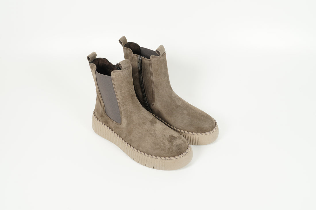 Stiefelette Grau