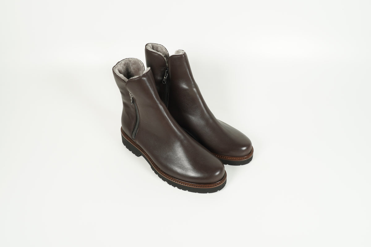 Stiefelette gefüttert Braun