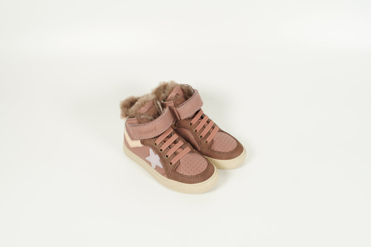 Bottines doublées pour enfants, roses