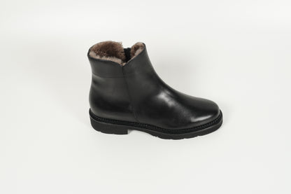Stiefelette gefüttert Schwarz