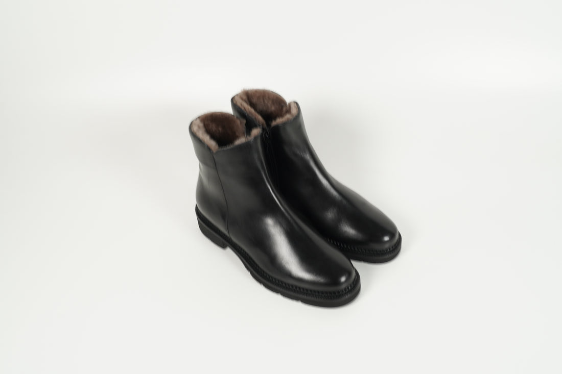 Stiefelette gefüttert Schwarz
