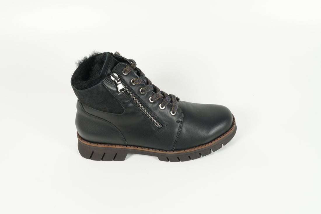 Stiefelette gefüttert Schwarz