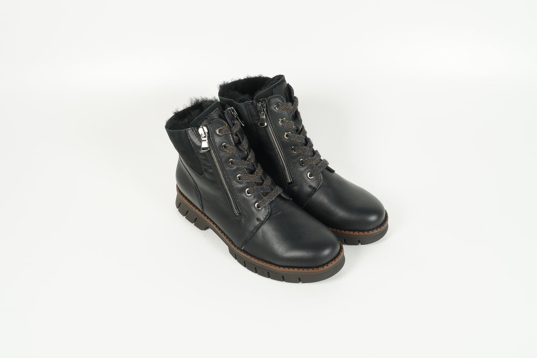 Stiefelette gefüttert Schwarz