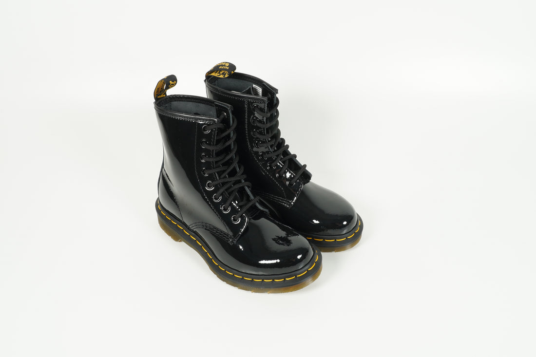 Stiefelette Schwarz Lack