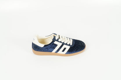 Sneaker Blau Strass