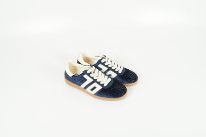 Sneaker Blau Strass