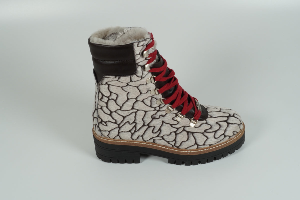 patterned ankle boots