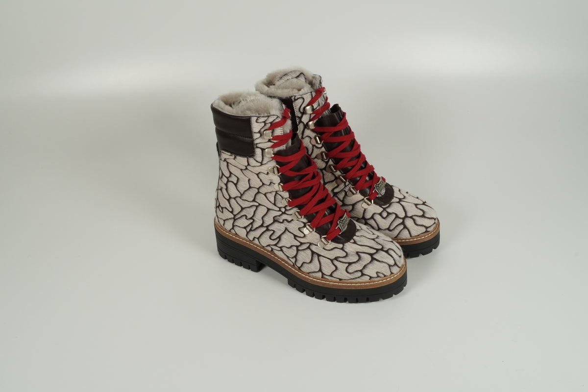 patterned ankle boots