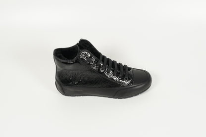 Schnürschuh gefüttert Schwarz