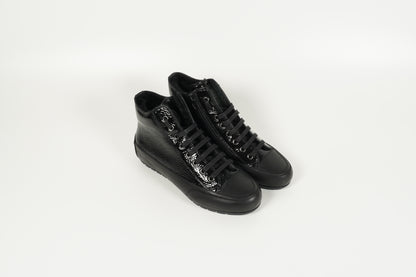 Schnürschuh gefüttert Schwarz