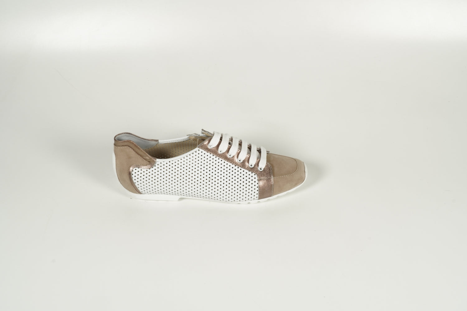 White lace-up shoe