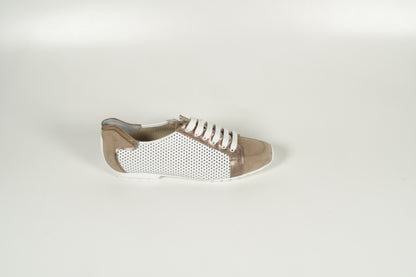 White lace-up shoe