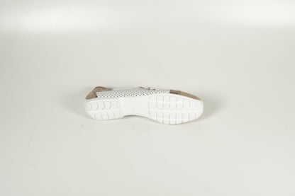 White lace-up shoe