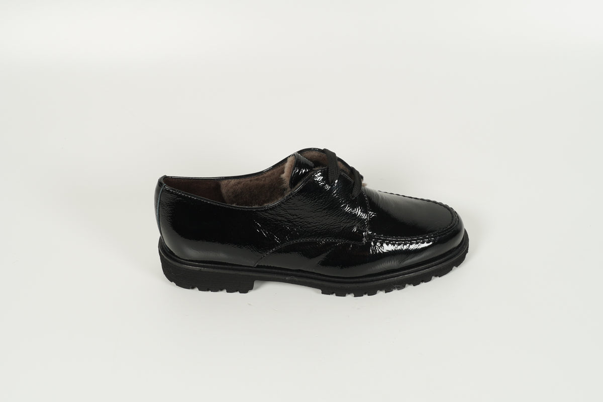Schnürschuh gefüttert Schwarz