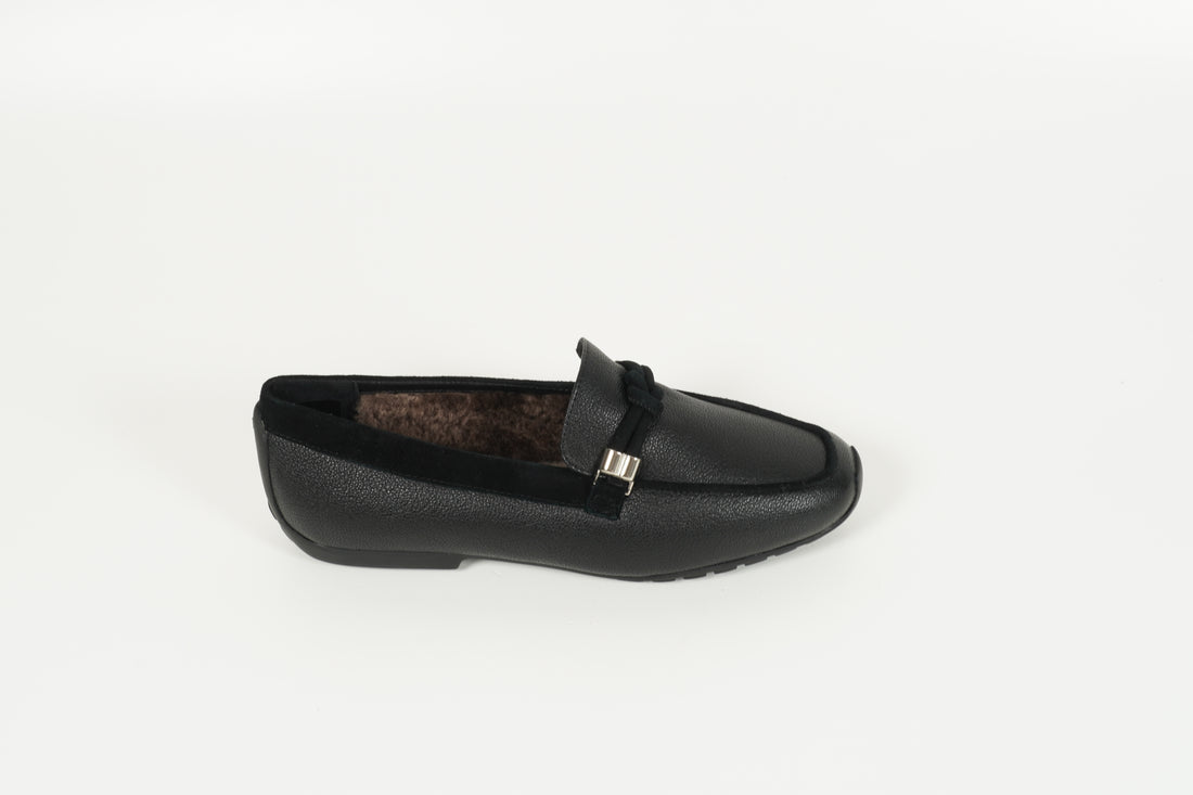 Moccasin gefüttert Schwarz