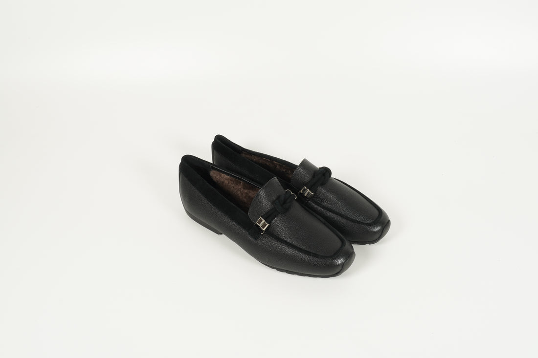 Moccasin gefüttert Schwarz