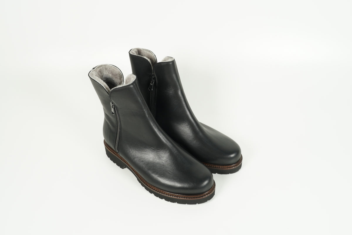 Stiefelette gefüttert Schwarz